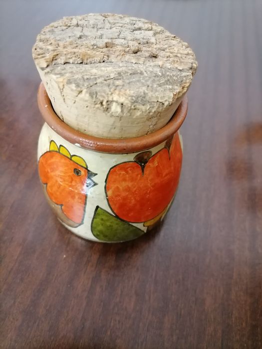 Pote pintado à mao do pintor Carmo Saúde