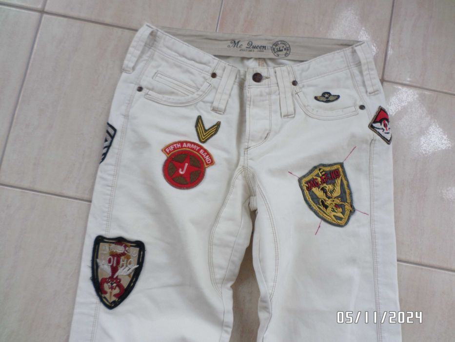 męskie spodnie jeans z naszywkami-jaggy-rozmiar-M