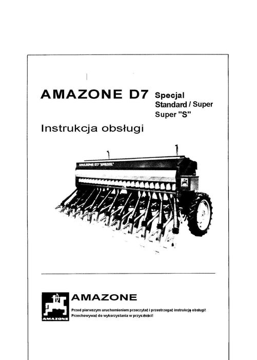 Instrukcja obsługi D7 Specjal standard Super S Amazone