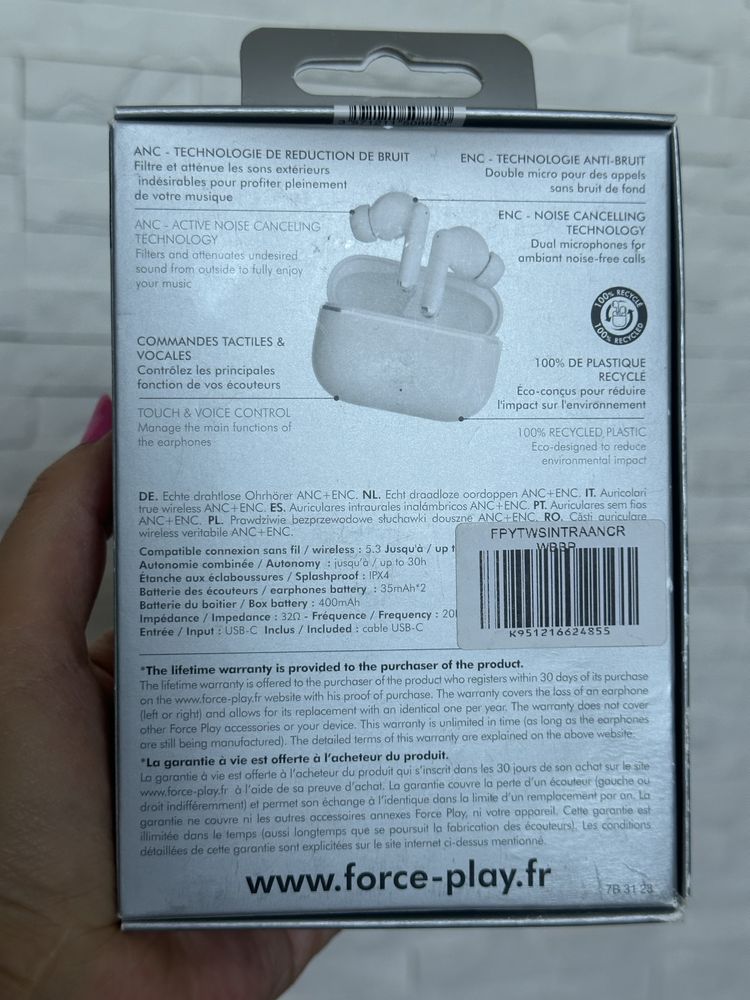 Słuchawki bezprzewodowe FORCE PLAY II anc+enc