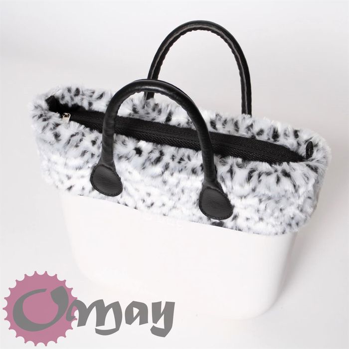opaska do OBAG MINI ekofutro czarne cętki futro krótkowłose OMAY