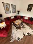 Komplet wypoczynkowy dla 7osób CHESTERFIELD Welur Bordowy/2xsofa+Fotel