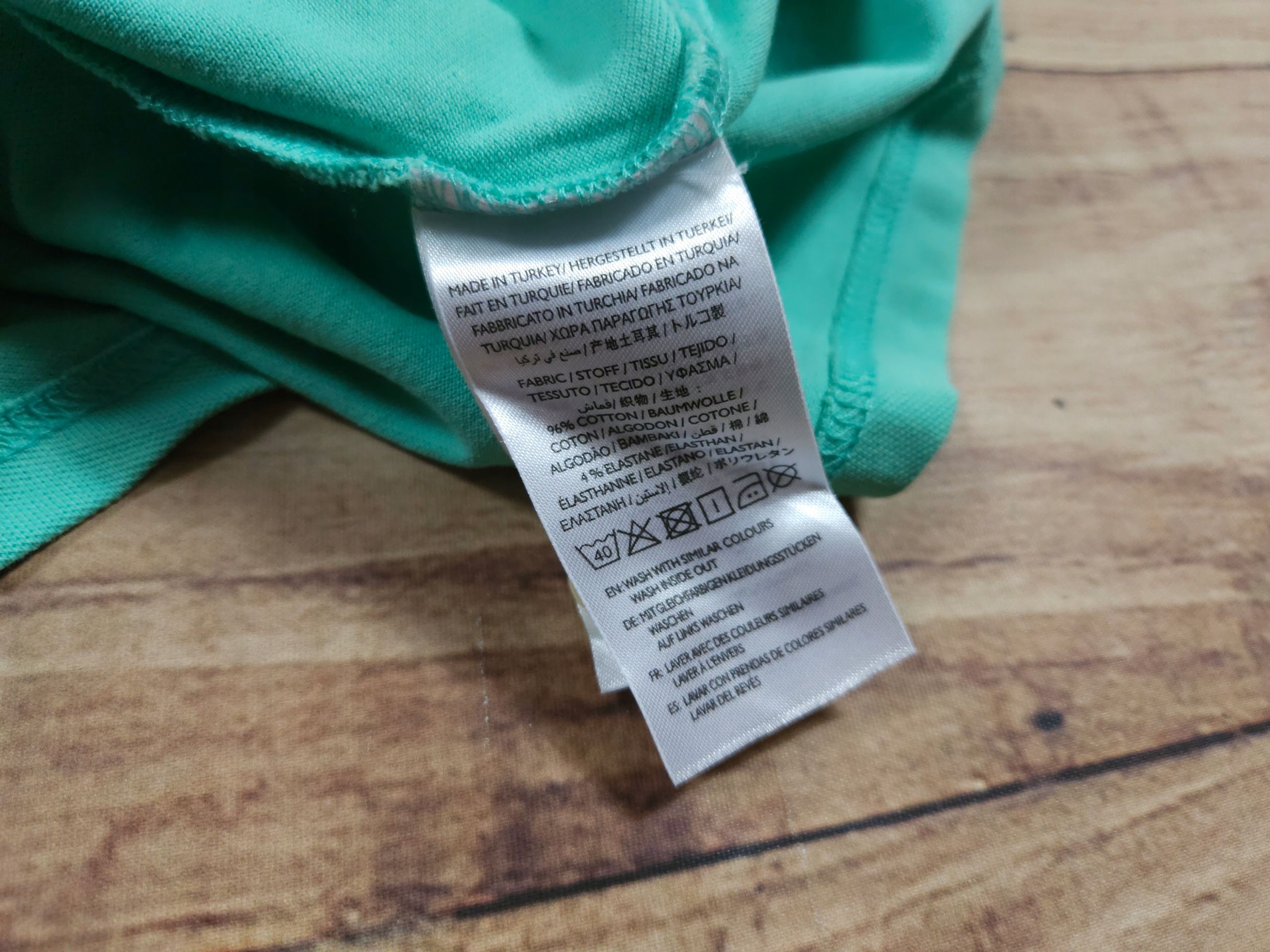 GANT Koszulka Polo Męska Miętowa Logowana r. S
