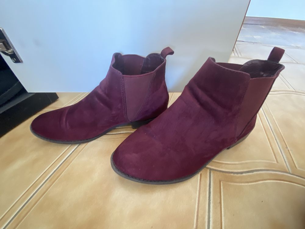 Botas bordeaux tornozelo