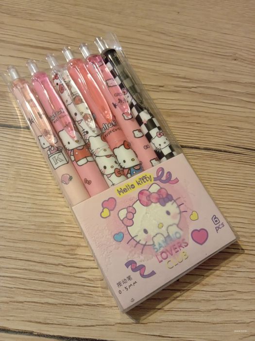 Nowe długopisy zestaw 6 szt hello kitty