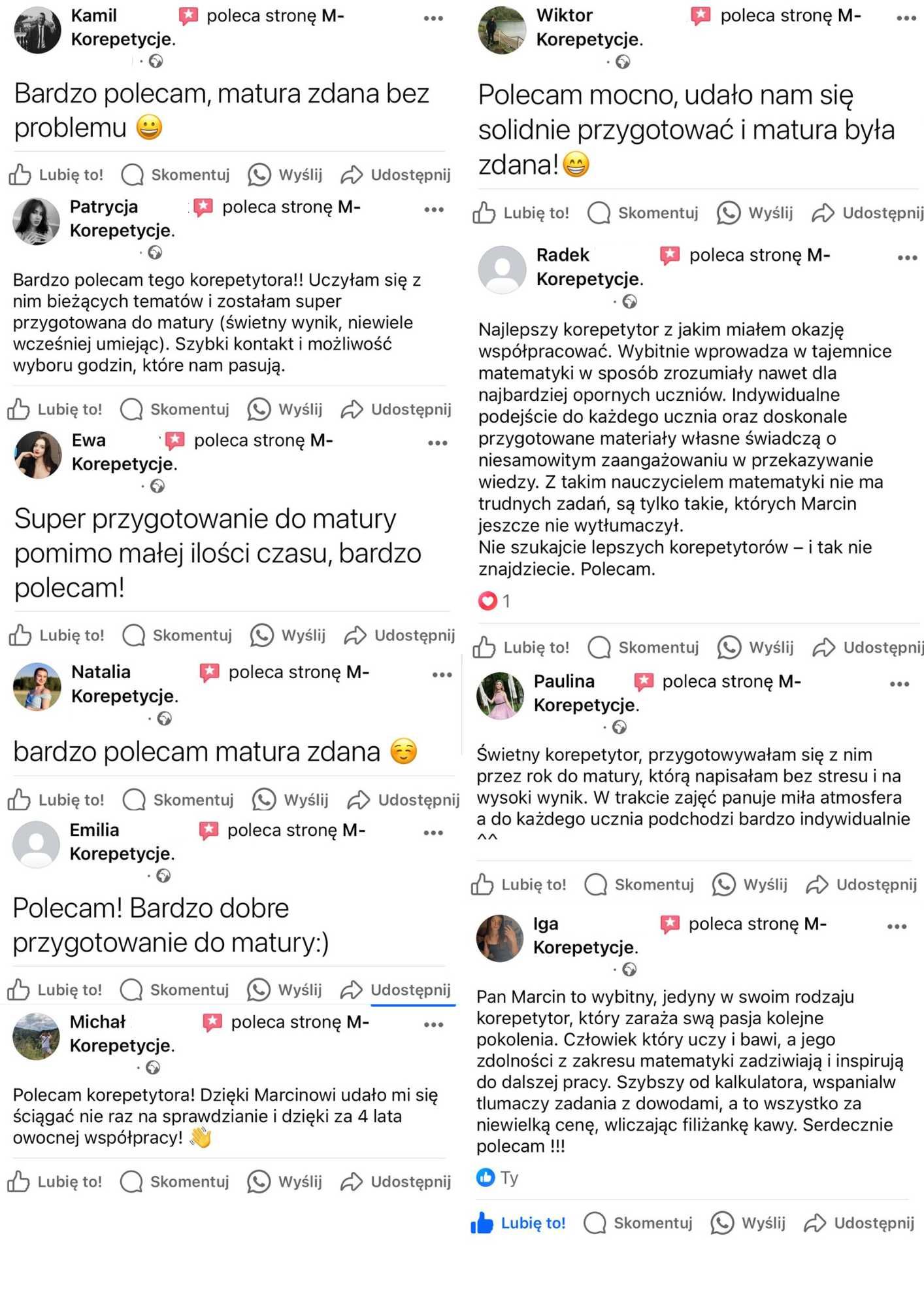 Korepetycje Matematyka / Matura / Egzamin Ósmoklasisty