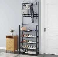 Вешалка для одежды New simple floor clothes rack 5 полок Черная