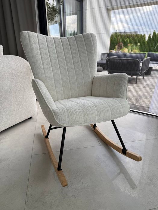Fotel Bujany Jasny Beż Tkanina  Fw7 dostępny od ręki, dostawa
