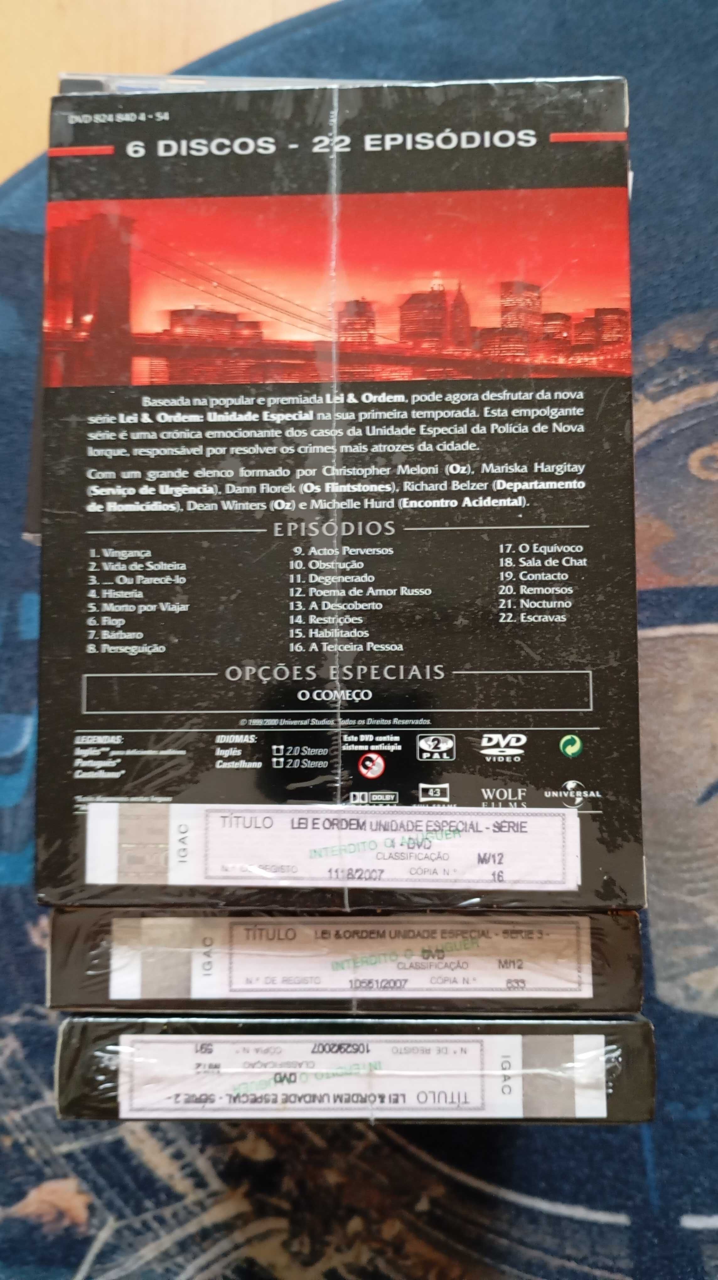 DVDs lote lei & ordem série 1,2,3 selados