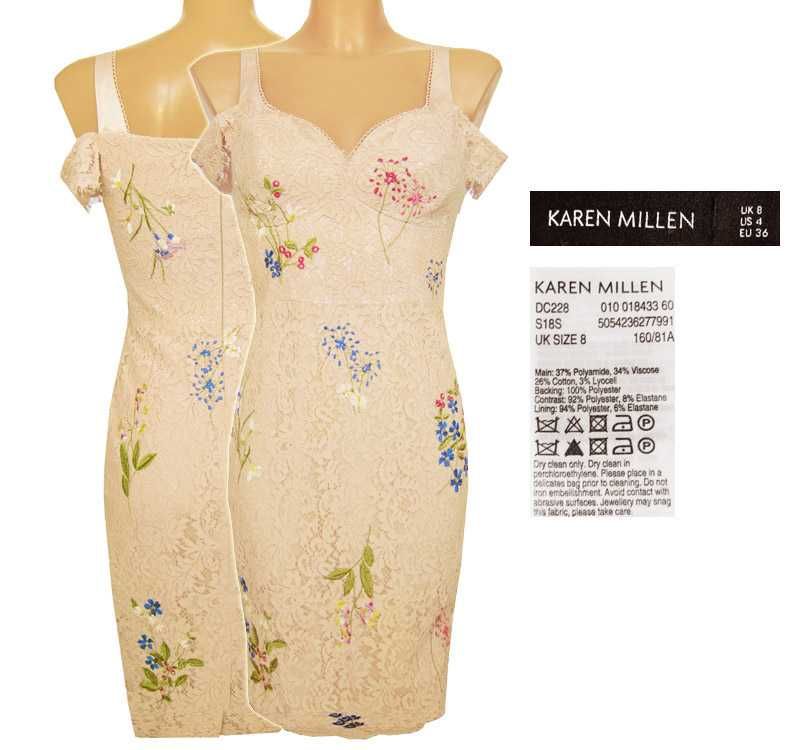 Karen Millen sukienka koktajlowa koronkowa midi rozmiar 36