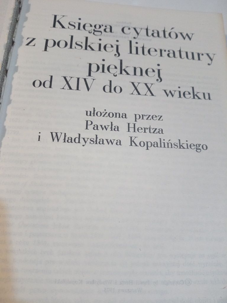 Księga cytatów z polskiej literatury pięknej - Hertz, Kopaliński