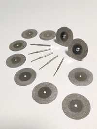 Набір алмазних дисків 10 шт диам 35 + 5 фрез товщиною 1 мм під гравер,
