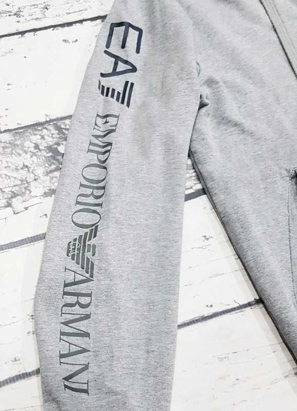 Emporio Armani EA7 * bluza * rozpinana * szara * logo * męska * S