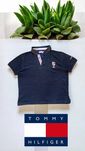koszulka polo Tommy Hilfiger granatowa haft boxy oldschool y2k klasyk