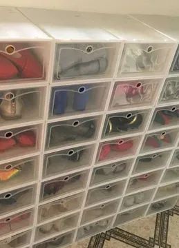 Szafka na buty biała regał pudełka organizer szafa 20 sztuk