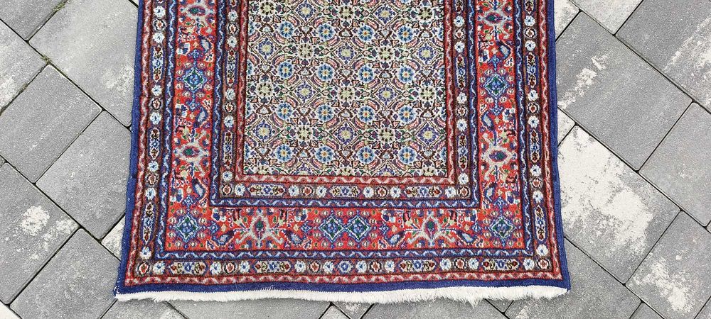 Moud dywan wełniany tkany ręcznie chodnik 297 x 79 cm wełna dywan