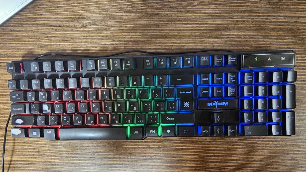 Клавіатура ігрова DEFENDER Mayhem GK-360DL RGB райдужне підсвічування