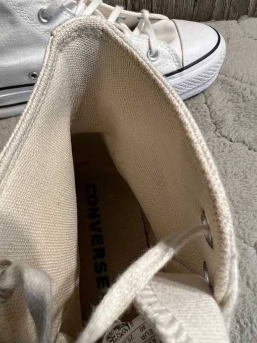 Białe buty trampki na platformie Converse All Star Ctas Lift Hi 40