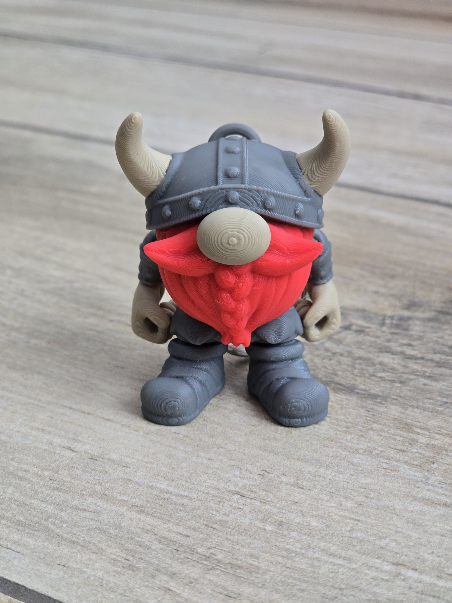 Breloczek Flexi-Viking Gnome 3d - Brelok Druk3d fidget Keychain