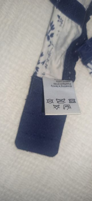 Stanik 75A biały z granatowymi zdobieniami