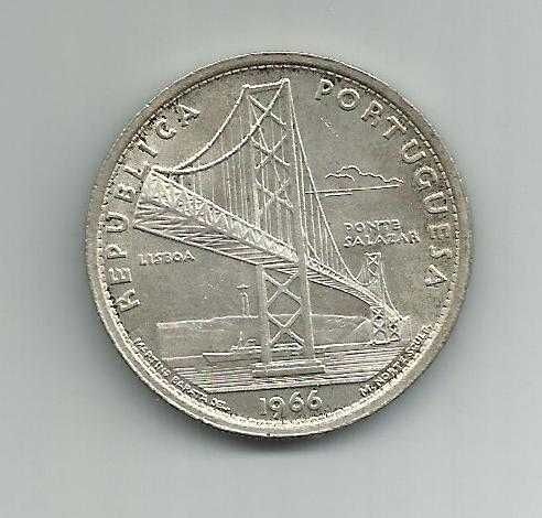 Moeda portuguesa, Ponte Salazar, 20$00 de 1966 – prata (650 0/00, 10g)