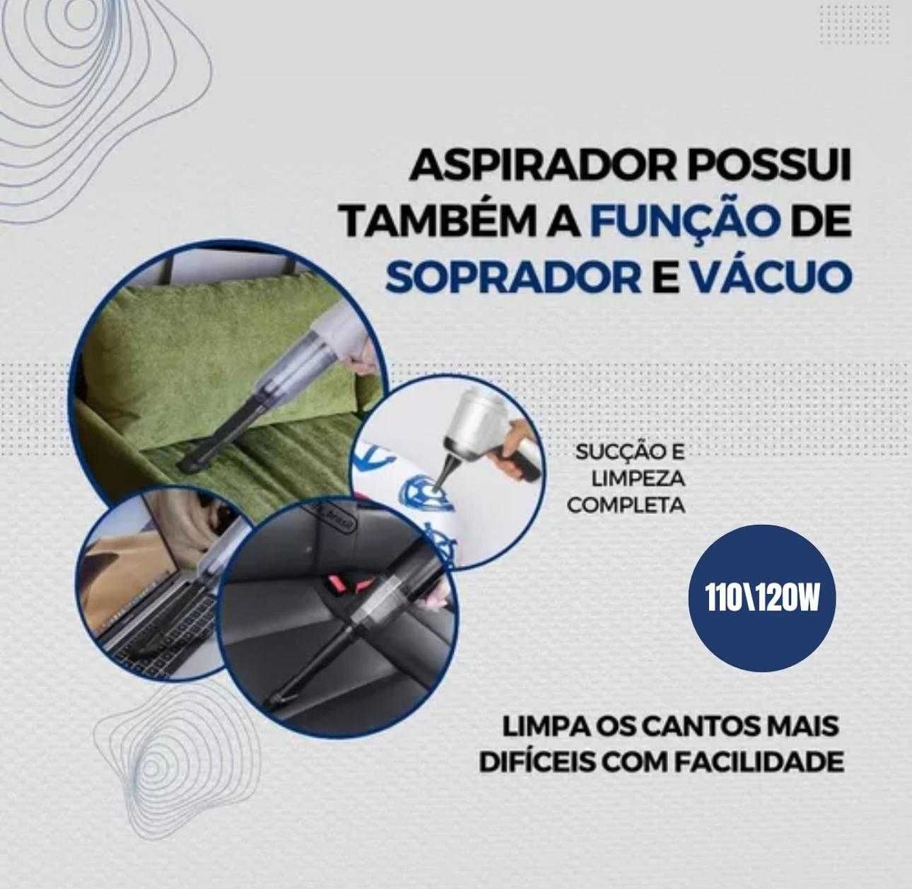 Mini Aspirador 3em1 Soprador de Ar Portátil Usb Recarregável