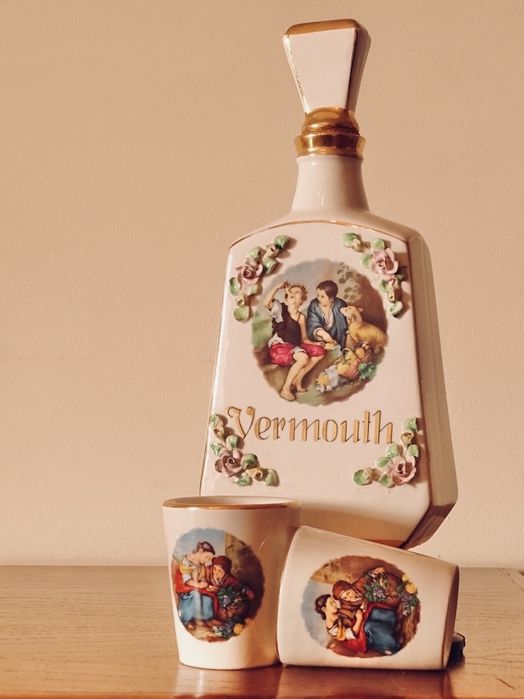 Conj Vintage Garrafa Vermouth RB Alcobaça