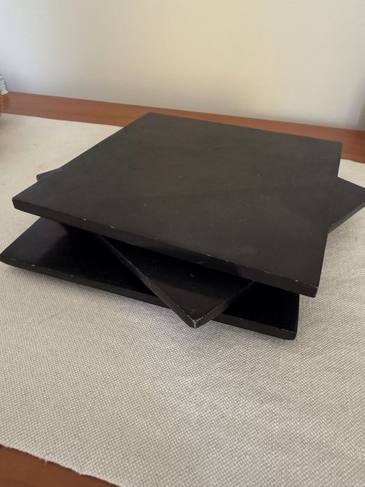 3 bases pretas loiça para velas