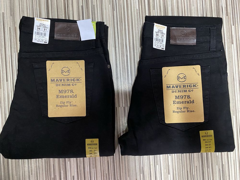 Spodnie męskie jeans 34/31 pas 84 cm komplet 2 sztuki Lee czarne nowe