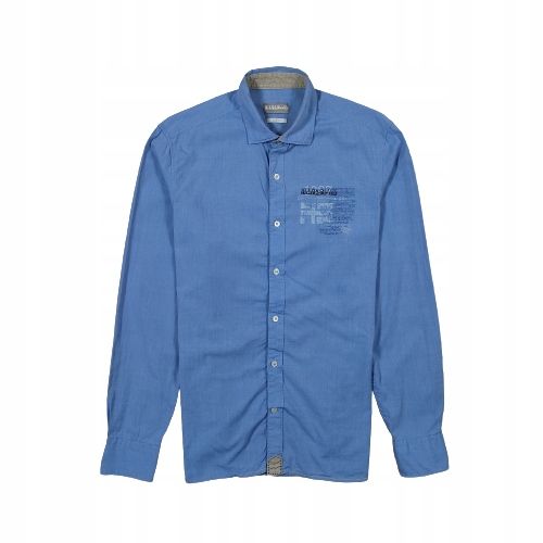 NAPAPIJRI Koszula Niebieska Slim Fit Męska Logowana r. L