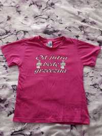 Koszulka dla dziewczynki 3-4 lata z napisem "od jutra będę grzeczna"