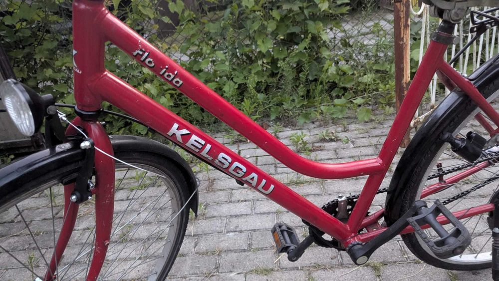 Rower czerwony damski Kelsgau Florida 28" wygodne siodełko BDB *kosz