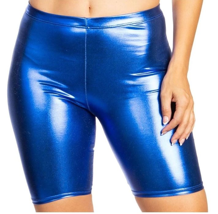 Metaliczne, błyszczące spodenki rowerowe, rozmiar 2 XL