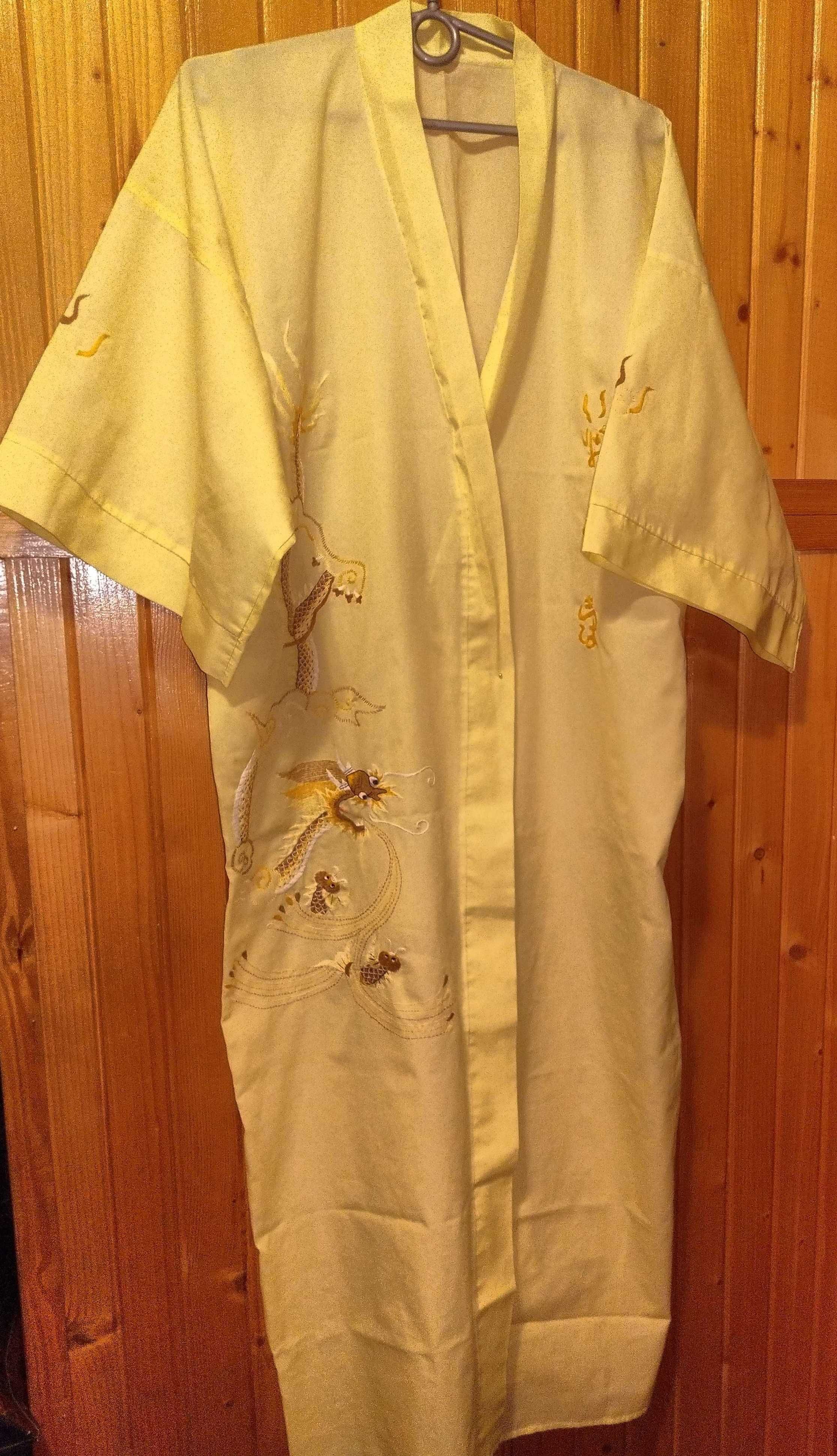 Żółte kimono narzuta sukienka nowy M L XL XXL XXXL ma 50 lat wysyłka