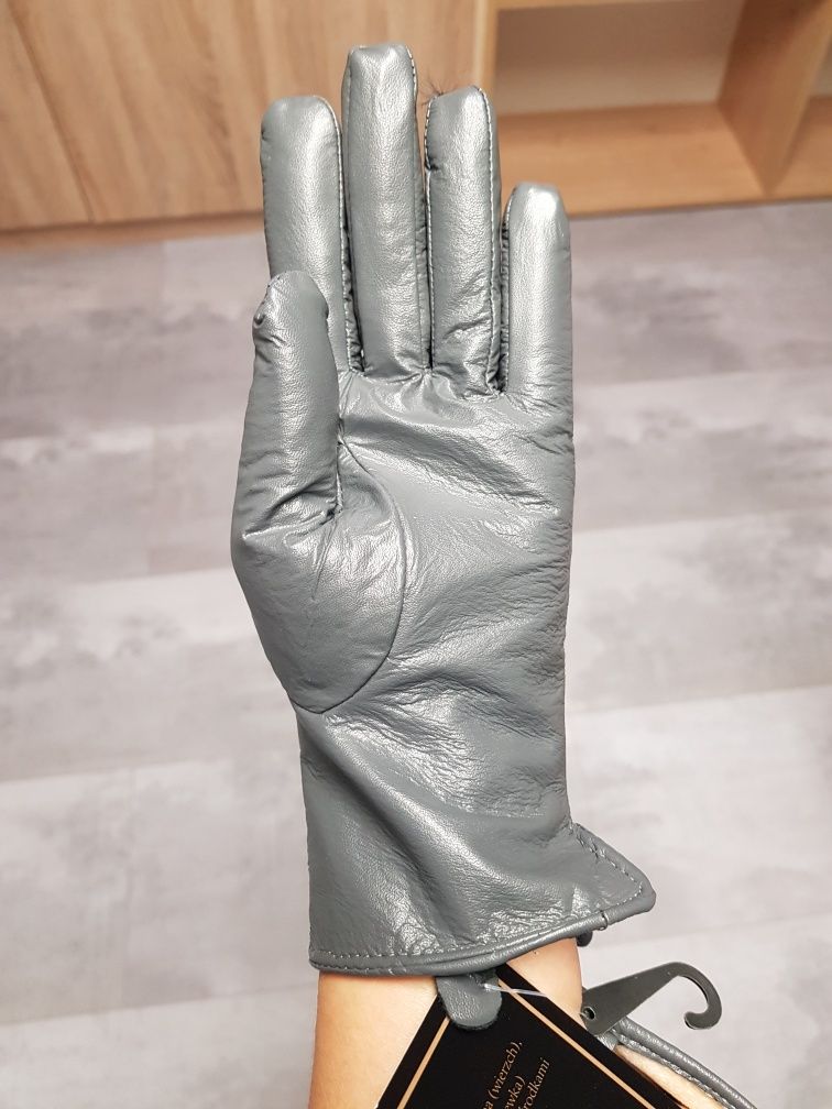 MASSIMO rękawiczki na prezent, nowe z metką, 100% skóra naturalna, r.S