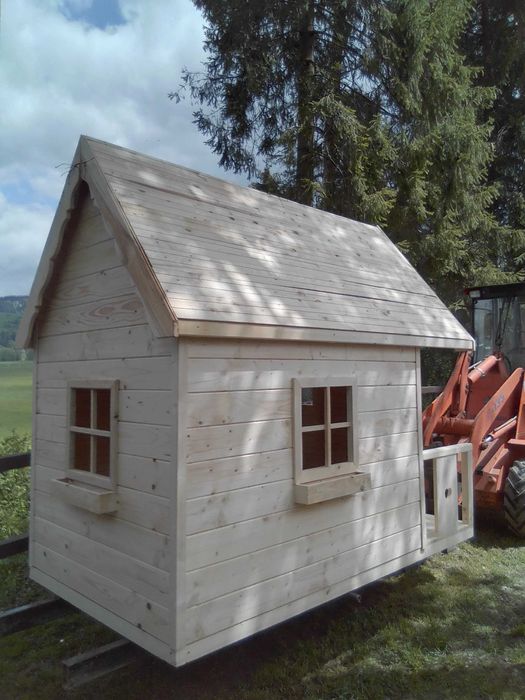 Plac zabaw domek drewniany dla dzieci Stylowy Solidny