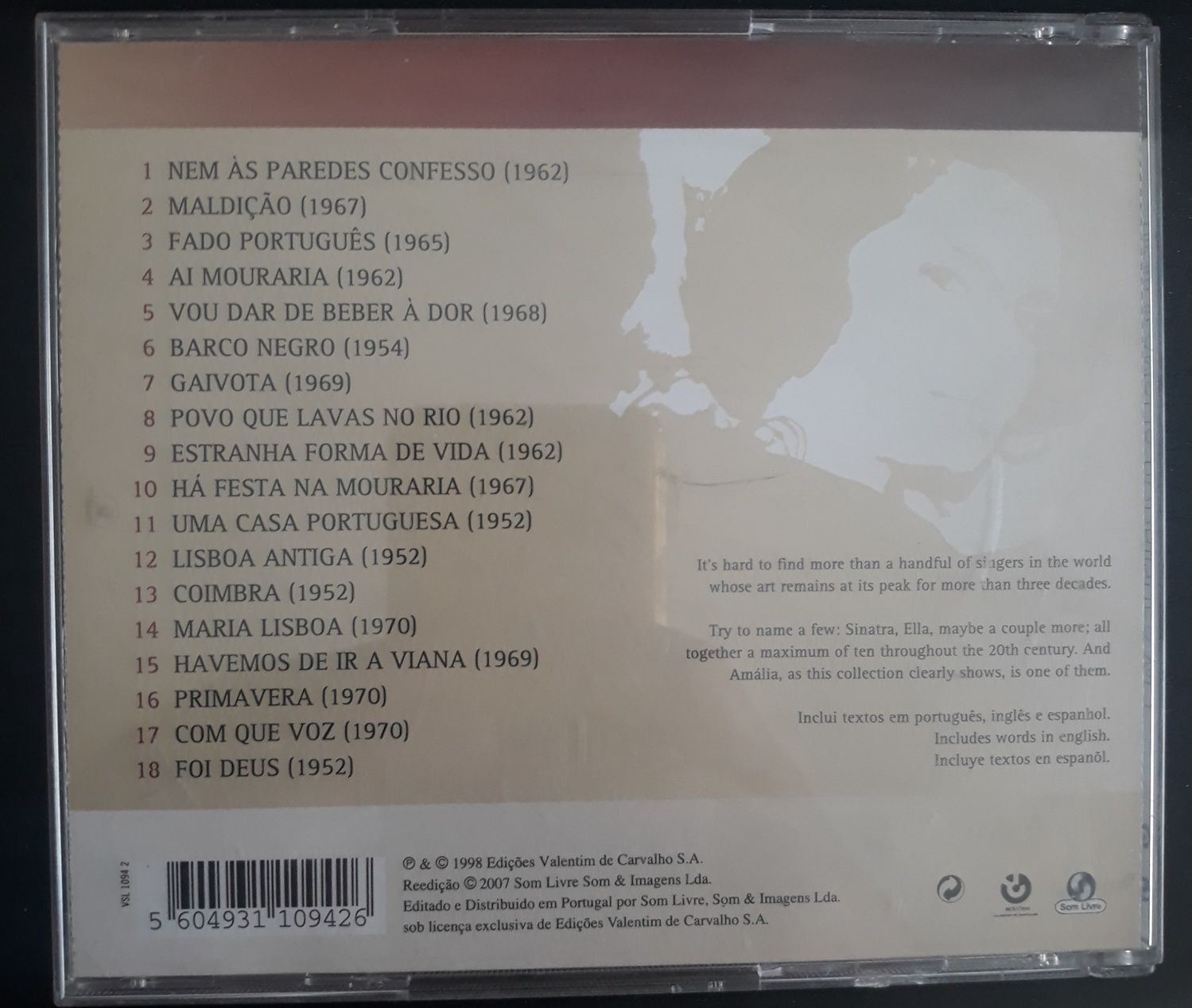 CD Amália Rodrigues - The Art of Amália Rodrigues Vol. 1