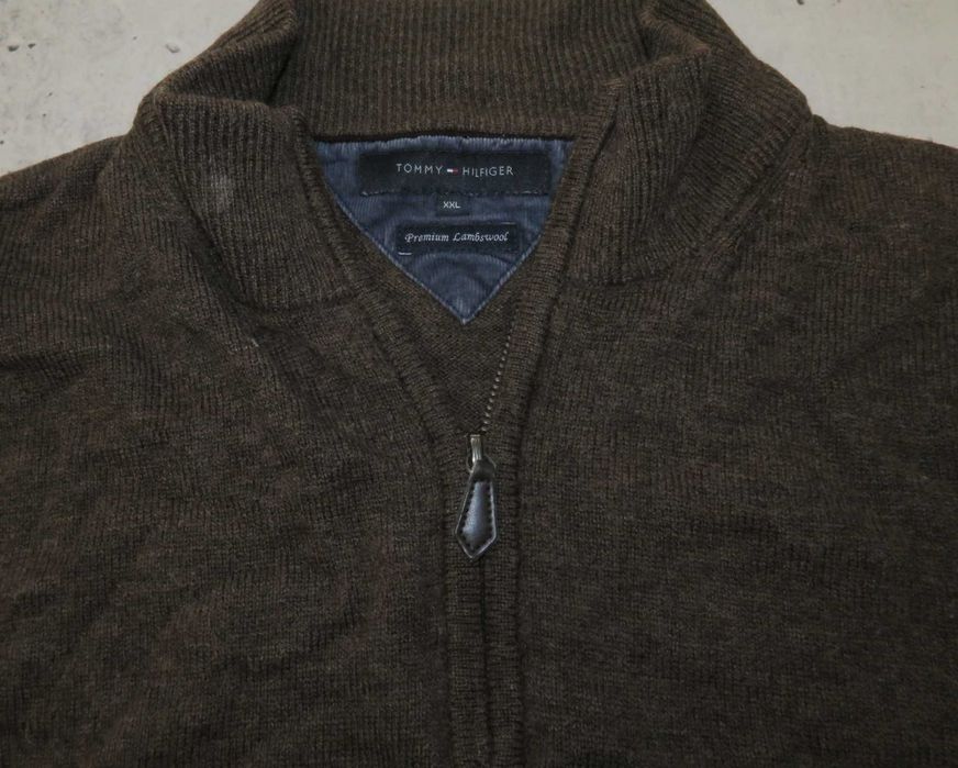 Tommy Hilfiger sweter halfzip wełniany XXL