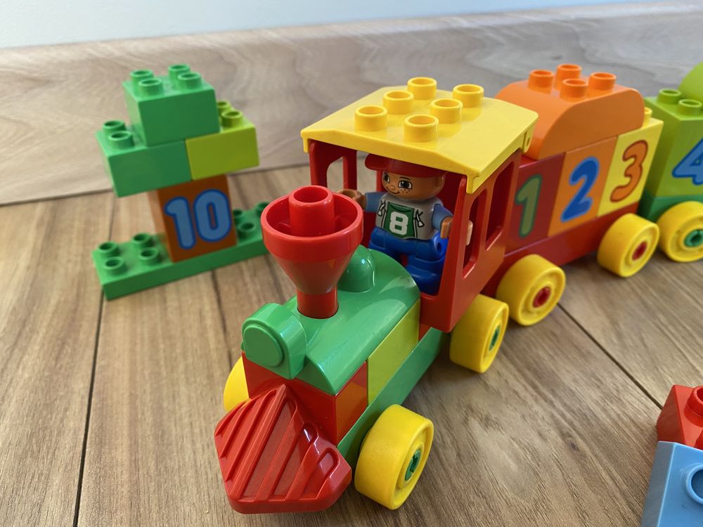Lego duplo, klocki, pierwszy pociąg z cyferkami