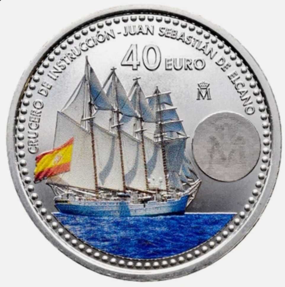 Moeda de Prata 925% JUAN SEBASTIÁN DE ELCANO Princesa  Espanha 2025
