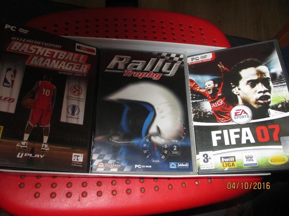 3 jogos p/PC - FIFA 07-Basketball Manager-Rally Trophy