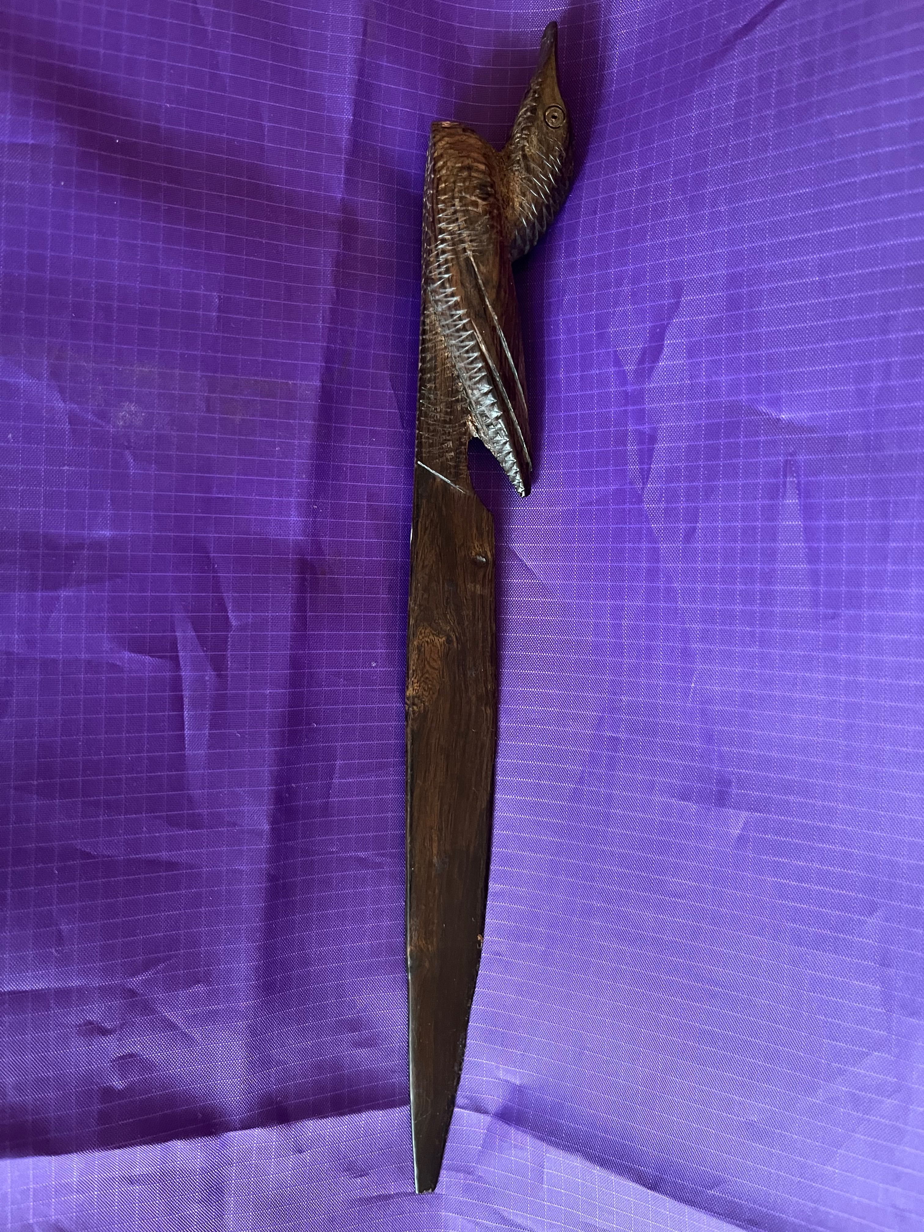 SZTUKA Afryki Rzeźbiony nóż do listów kaczka
