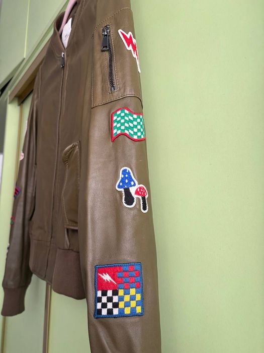 Шкіряна куртка Mango, натуральна шкіра