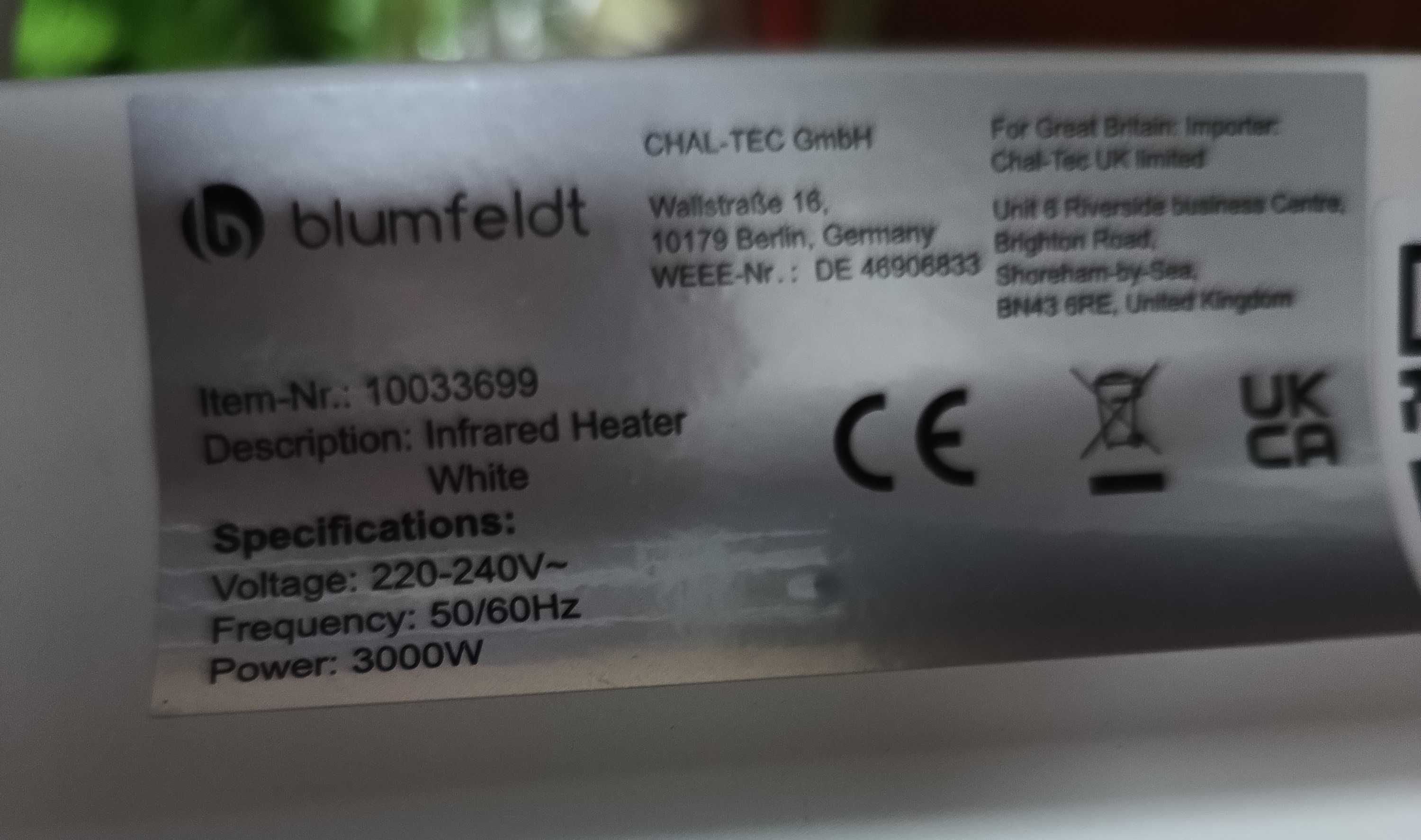 Grzejnik ścienny sufitowy promiennik podczerwieni 3000W