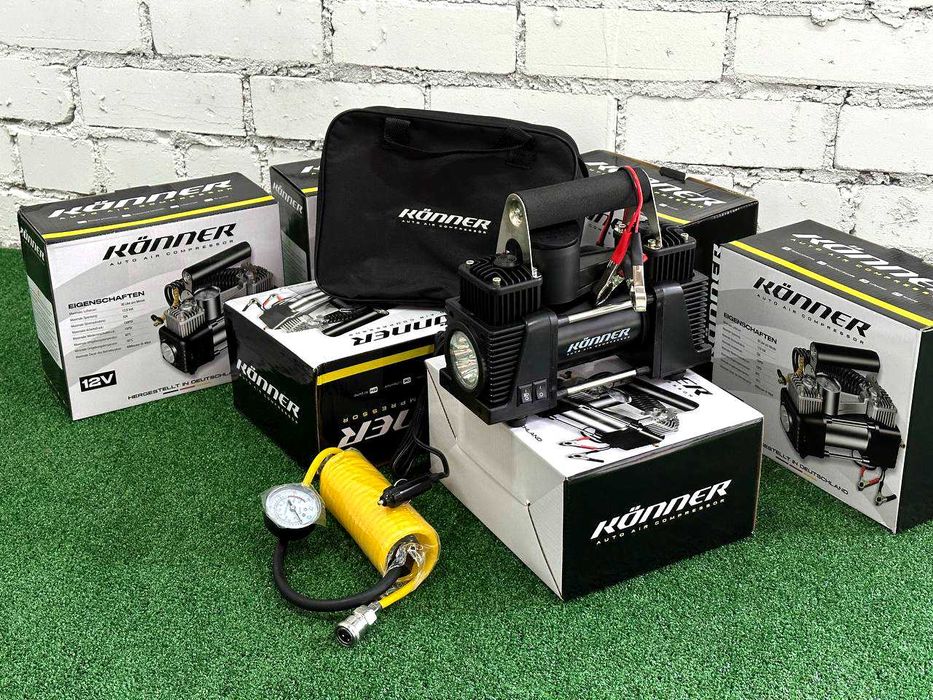 Автомобільний компресор KONER H90 двухпоршневий 90л/хв, Автокомпрессор