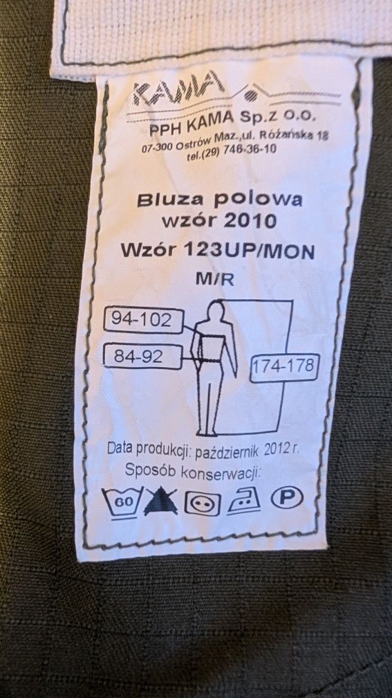 Mundur wojskowy polowy Rozmiar na zdjęciu MR