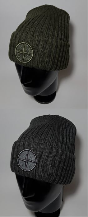 Шапка stone сіра хакі чорна синя