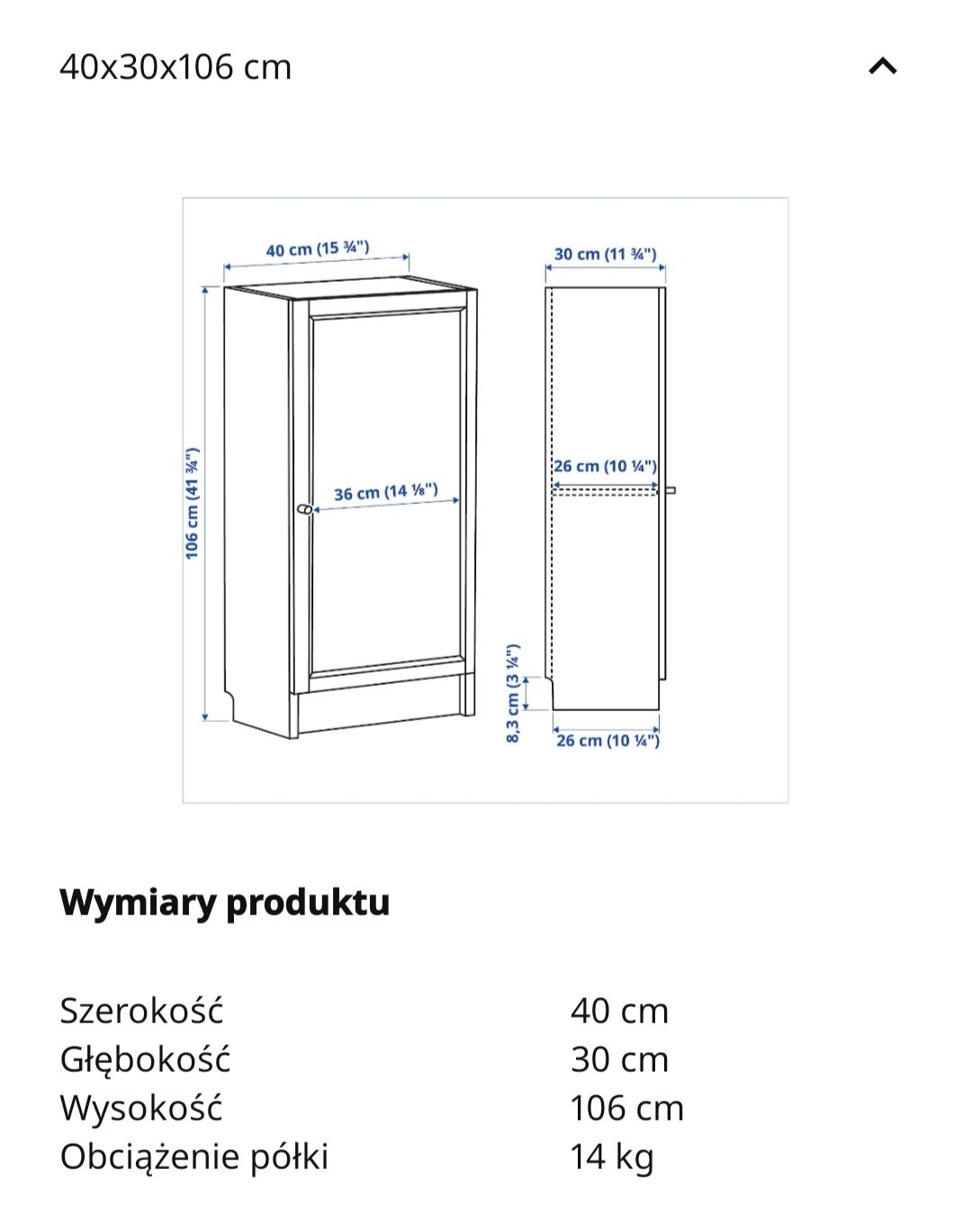 Regał w drzwiami biały IKEA Billy Oxberg mini komoda