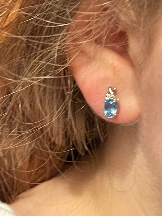 Złote kolczyki z topazami i diamentami