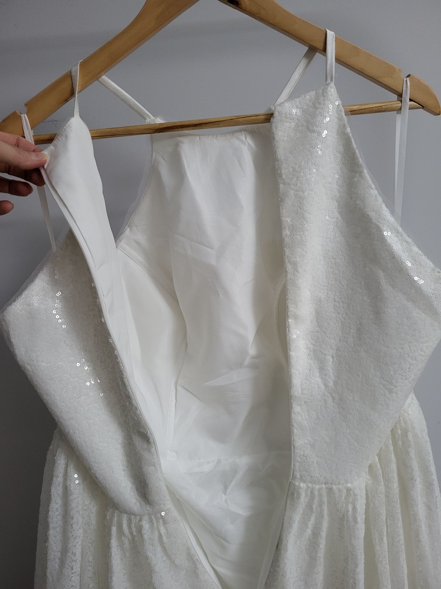 Suknia ślubna cekiny duży biust plus size